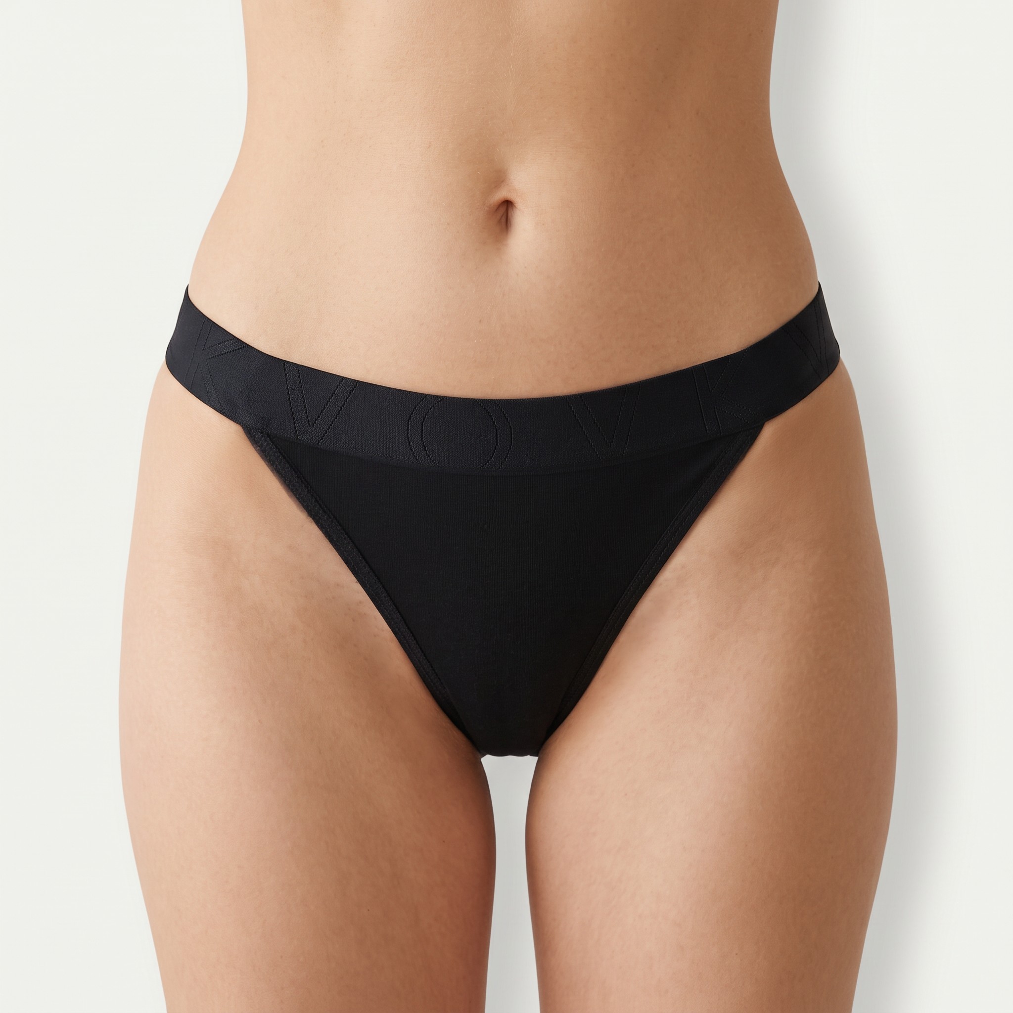 Schwarzer Strick-Tanga